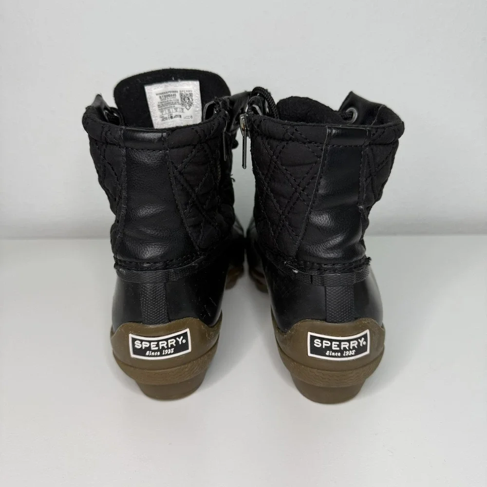 Sperry Women's Size 6 Syren Gulf Wool Quilt Duck Boots STS84450 Black Waterproof